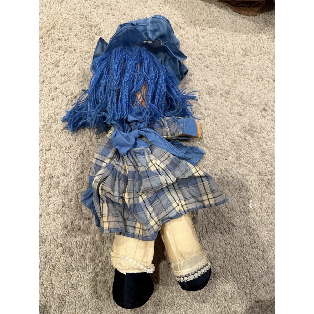 Handmade Rag Doll Blue Yarn Hair Dress Blueberry Muffin‎ Strawberry Shortcake - Picture 7 of 8